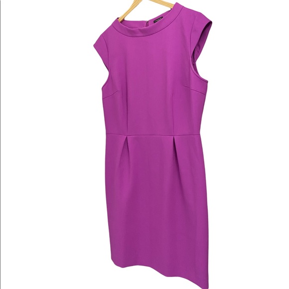 Ann Taylor Like New! Classic Dress Rayon Mix Lovely Spring Purple Women’s Sz 12 - Picture 3 of 4